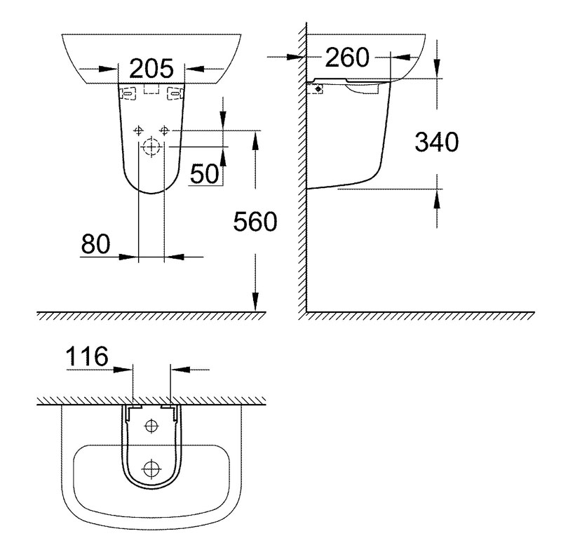  Bau Ceramic Раковина 55 см, белый  39440000