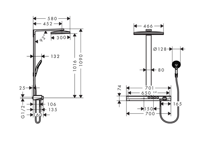  Rainmaker Select 460 3jet Showerpipe  27106400