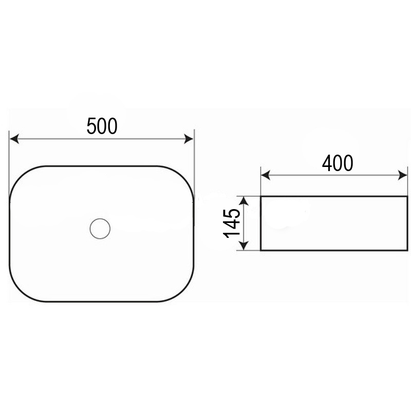    раковина  500x390x140 черная матовая AZ-2195-MB